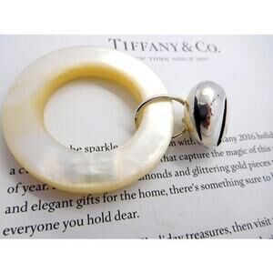 Tiffany Mother of Pearl Rattle in Sterling Silver 925 Sound